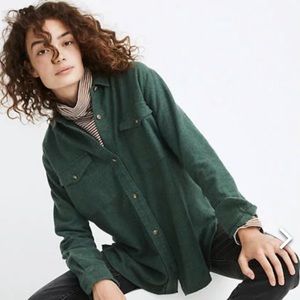 Madewell Flannel Flap-Pocket Oversized Ex-Boyfriend Shirt Sz L
